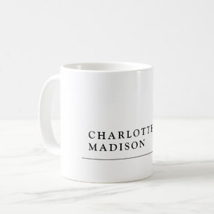 Modern enkel vit Trendig - minimalistisk slapp Kaffemugg
