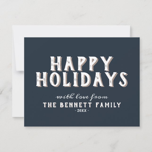 Modern Enkel Vit Typografi God Jul Kort (Framsida)