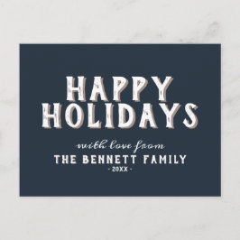 Modern Enkel Vit Typografi God Jul Vykort