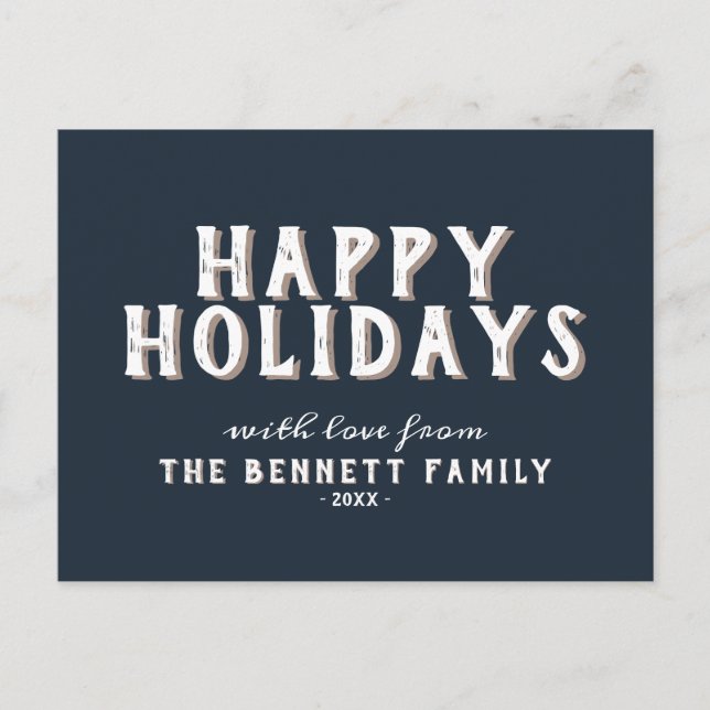 Modern Enkel Vit Typografi God Jul Vykort (Framsida)