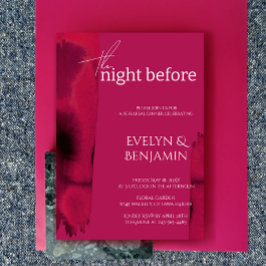 Modern, enkel Viva Magenta Rehearsal Middag Inbjudningar