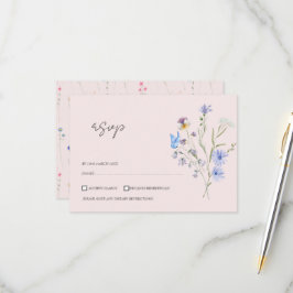 Modern enkel Wildblomfloal Bröllop OSA Kort