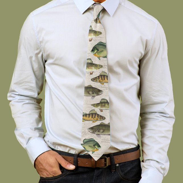 Modern enkel Wildlife Fisherman Minimal Fish Slips (Fishing pattern neck tie. )