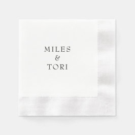Modern enkelhet B/W Bröllop Pappersservett