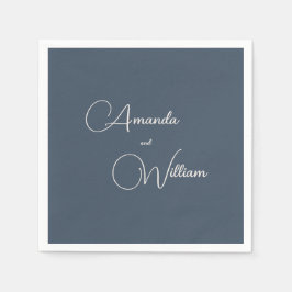 Modern enkelhet, blå Bröllop Pappersservett