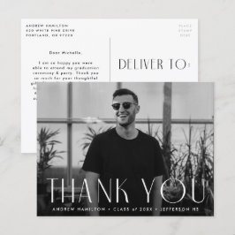 Modern enkelhet i Photo Studenten Tack Vykort