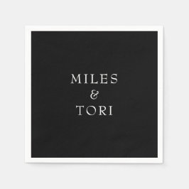 Modern enkelhet i Svarta Bröllop Pappersservett