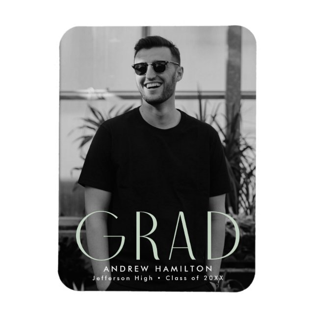 Modern enkelhet Mint Photo Studenten Magnet (Vertikal)