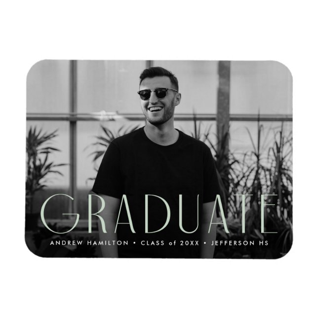 Modern enkelhet Mint Photo Studenten Magnet (Horisontell)