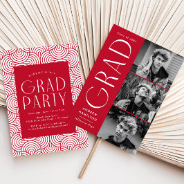 Modern enkelhet Red 3 Photo Studentfest Inbjudningar
