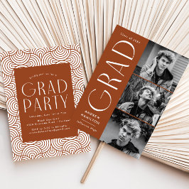 Modern enkelhetsrost 3-fotoStudentfest Inbjudningar