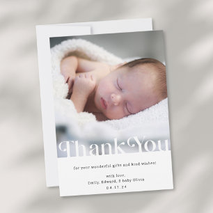 Modern, enkelt babyfoto tack kort