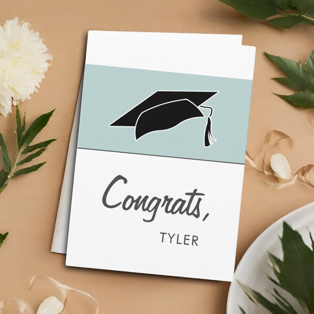Modern, enkelt blått Gratulerara Studenten Kort (Skapare uppladdad)