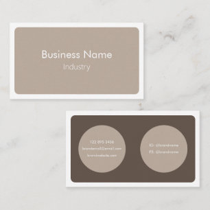 Modern, enkelt brunt Cream-minimalistiskt Vågrät Visitkort