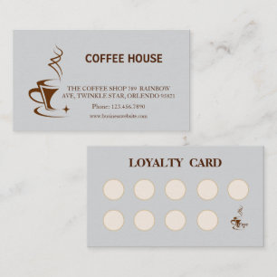 Modern, enkelt förmånskort för kaffeköp visitkort