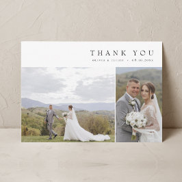 Modern, enkelt foto Bröllop W Not 3 Foton Tack Kort