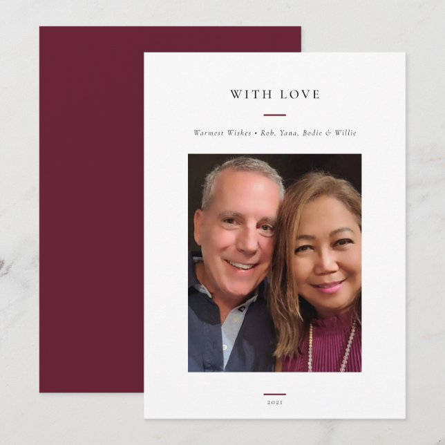 Modern enkelt foto julkort (Fram/baksida)