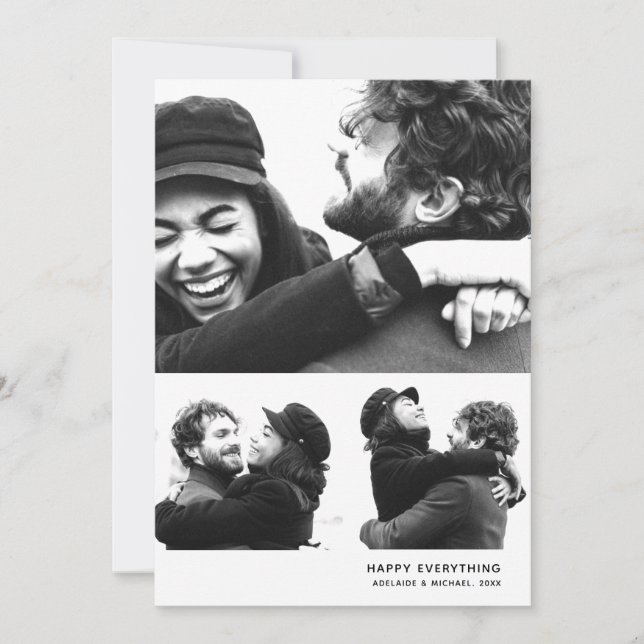 Modern, enkelt fotosamlingskort för Helgdag Julkort (Framsida)