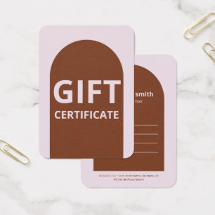 Modern, enkelt jordgarnscertifikat Arch Gift Certi Visitkort