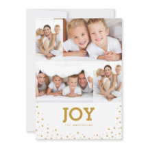 Modern, enkelt Joy Helgdag Photo Collage Card