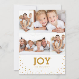 Modern, enkelt Joy Helgdag Photo Collage Card Julkort