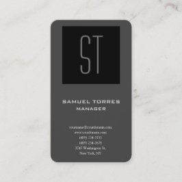 Modern, enkelt kreativ monogram svart grått visitkort