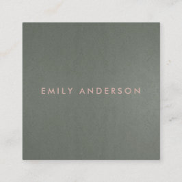 MODERN ENKELT MINIMALFAUX MÖRK SILVER STEEL GRÅTT FYRKANTIGT VISITKORT