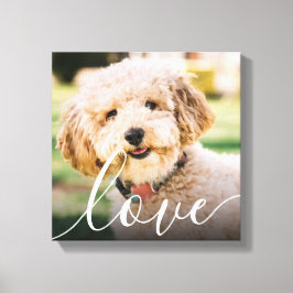 Modern, enkelt skript med fotopatal för Kärlek Canvastryck