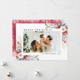 Modern enkla botaniska berries | Fotojul Julkort