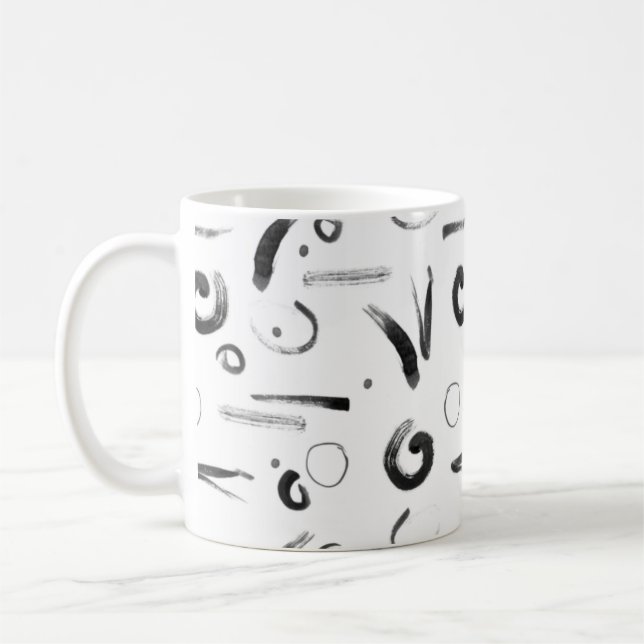 Modern enso mönster i Sumi-e stil Kaffemugg (Vänster)
