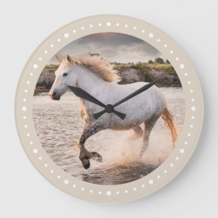 Modern Equestrian Anpassningsbar Horse Photo Stor Klocka