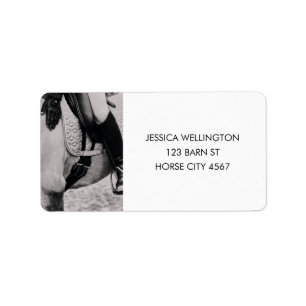 Modern Equestrian Riding Photo Adress Adressetikett