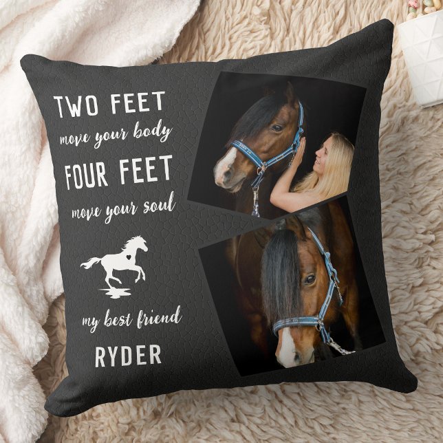 Modern Equine Photo Personlig Horse Lover Kudde (Skapare uppladdad)