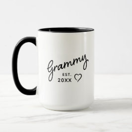 Modern Established Date Grammy Coffee  Mugg