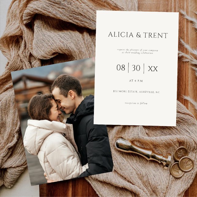 Modern Estate Wedding Invitation | Elegant Minimal Inbjudningar (Skapare uppladdad)