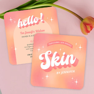 Modern Estetiker Groovy Trendig Peach Hud Fyrkantigt Visitkort