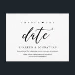 Modern estetisk, ändra datum, Party senarelagt Vykort<br><div class="desc">Det här är det moderna temat för estetisk design,  i svart teckensnitt,  inbjudan till Bröllopsfesten Omschemalagd vykort (senarelagd/senarelagd) (Ändra datum). Det är perfekten och eleganten som gör att inbjudan kan schemaläggas till dina vänner och familj.</div>