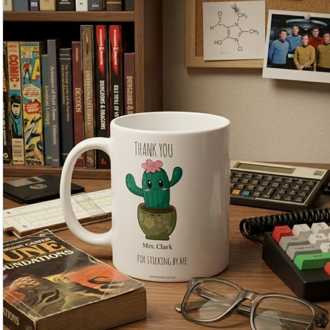 Modern Estetisk Kaktus Minimal Lärare Present Kaffemugg (Skapare uppladdad)