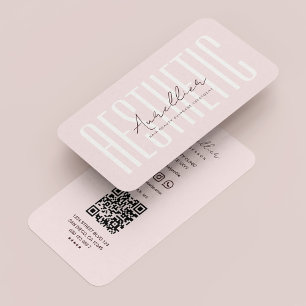 Modern Esthetician Pearl Rosa Aesthetic Visitkort
