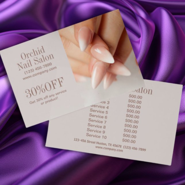 Modern Esthetician SPA Nagelsalong Prislistor Flygblad (Modern Esthetician SPA Nail Salon Price Lists Flyer)