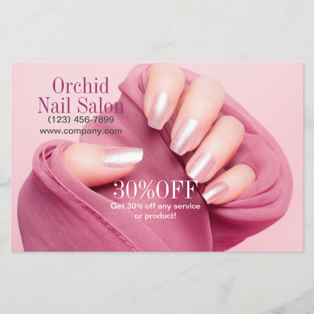Modern Esthetician SPA Nagelsalong Prislistor Flygblad (Framsidan)