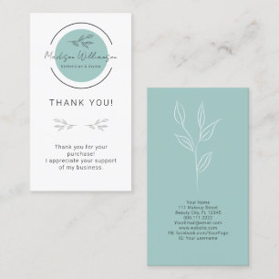 Modern Esthetician Stylist Spa Customer Tack Visitkort