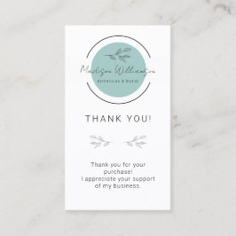 Modern Esthetician Stylist Spa Customer Tack Visitkort