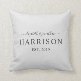 Modern etablerad mörk för namn och för år - grått kudde