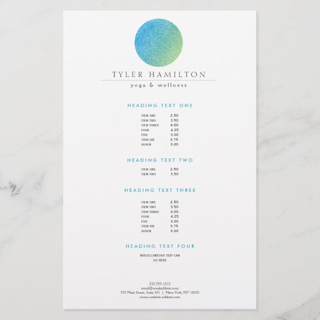 Modern Etched Blue Grönt Circle Flyer (Framsidan)