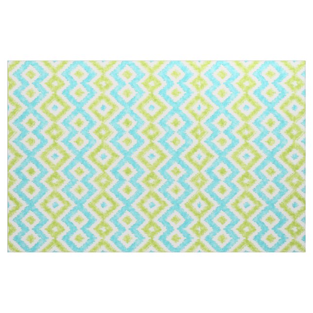 Modern Ethnic Ikat Mosaic Mönster Watercolor Tyg (Fat Quarter)
