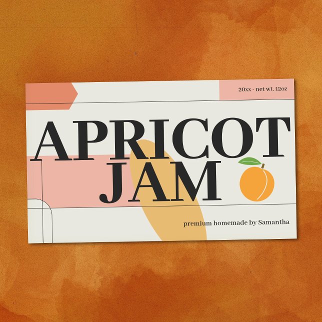 Modern etikett för aprikosmarmelad (Modern Apricot Jam Label Sticker)
