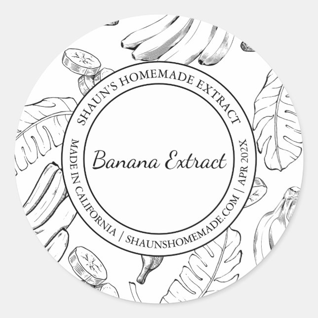 Modern etikett för Banana Extract Sketch (Framsida)