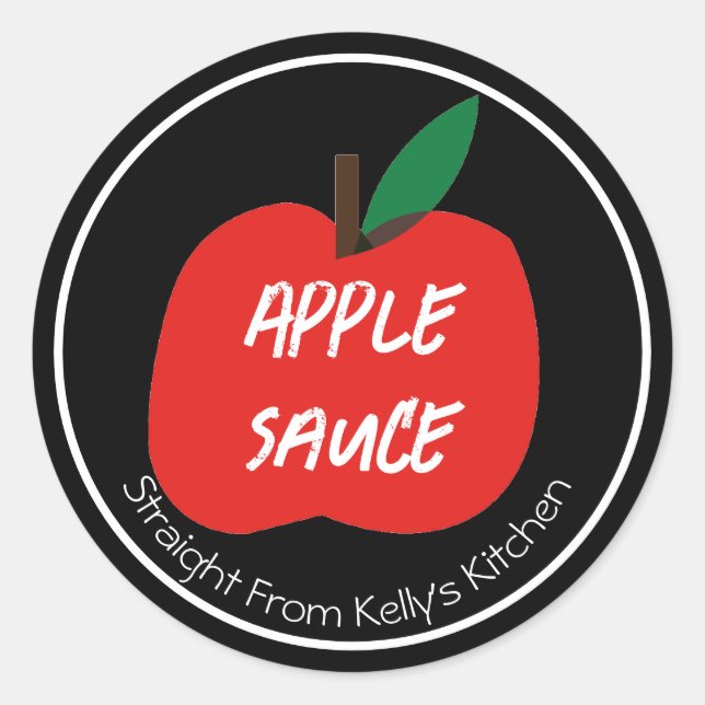 Modern etikett för Business Apple Sauce på hemmapl (Framsida)