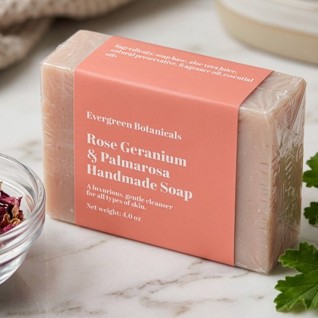 Modern etikett för dammig rosa tvålförpackning fraktsedel (Skapare uppladdad)